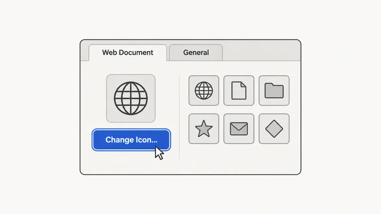 Shortcut properties with the Change Icon button highlighted
